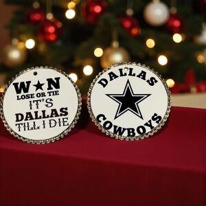 NFL Dallas Cowboys Holiday Ornaments - Black and White